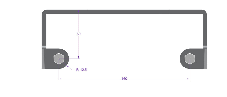 USS 50W Guide Bracket (Ø26.9x2 Guides, 160 mm Abstand)