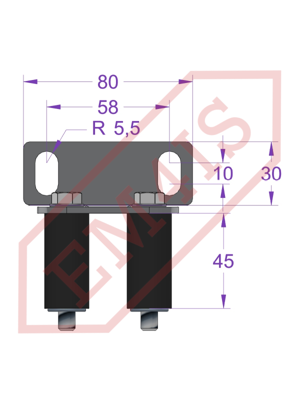 WP_DEB50 Guides zu Dreno Easy B (Guides Ø26.9x2, Abstand 39 mm)