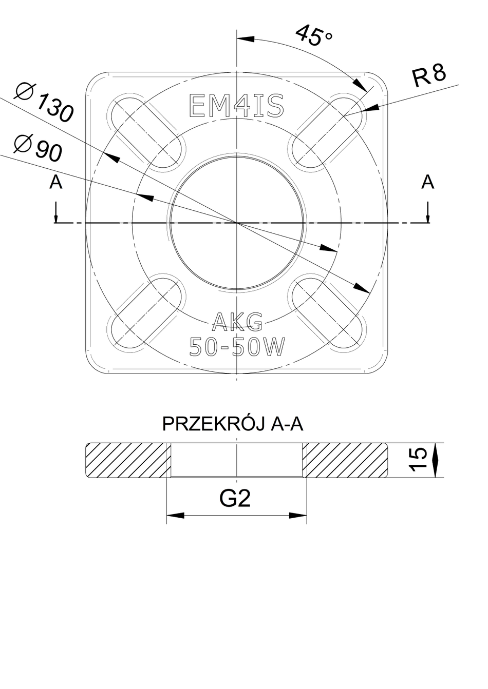 AKG 50-50W Flanschflexibler Adapter DN50 x 2 "GW für Abwasserpumpen