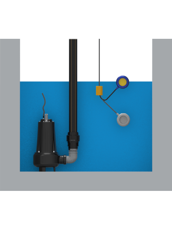 WP100E Float Switch für EPDM -Pumpe - Schwimmer mit Kabel H07RN -F 3 x 1 mm2