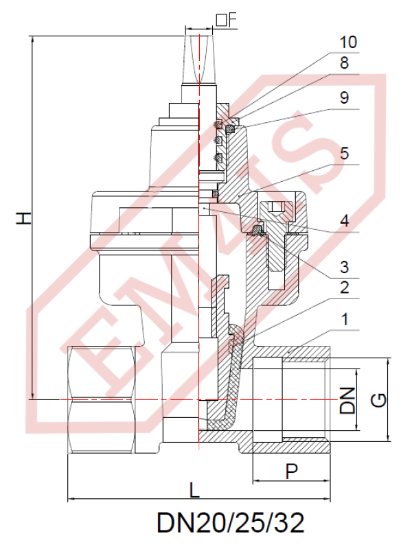 ZKO-G Gummierter Keilschieber mit Gewinde für Abwasser - DN32/G1¼" - DN50/G2"