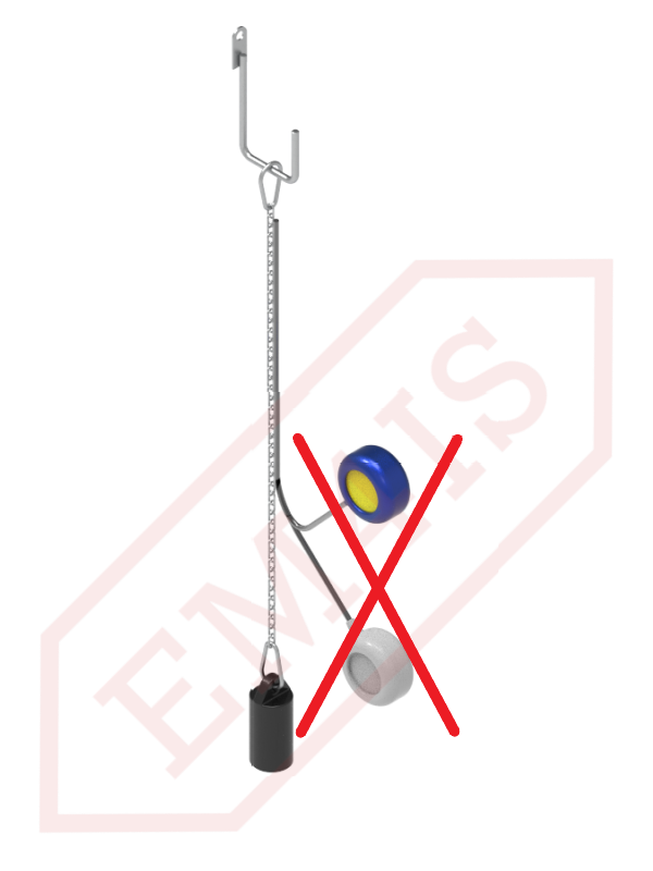ZSP -0 -Stufen zum Aufhängen von Signalgeräten auf Stufen - eine Kette mit einem Gewicht für Schwimmer